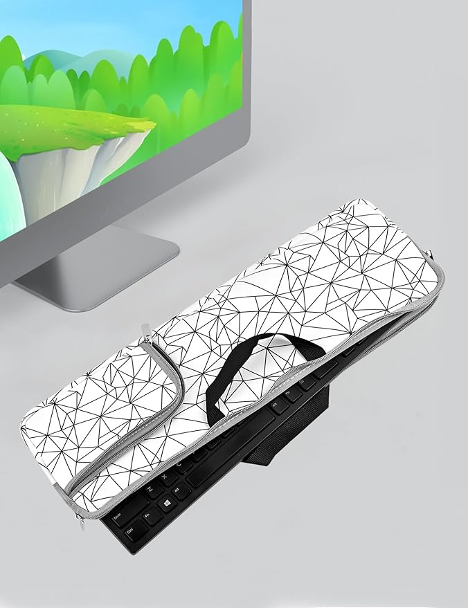 Keyboard Bag Keyboards Travel Protective Sleeve Shockproof Waterproof Neoprene Case Compatible with Logitech MX KEYSKeyboard Mouse/MX Master Keys S Keyboard Mouse (White)