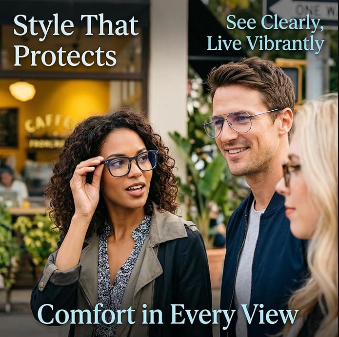 AOSM Blue Light Glasses for Men & Women,Gaming glasses Anti-Glare UV400 Protection,Blue Light Blocking to Relieve Eye Strain