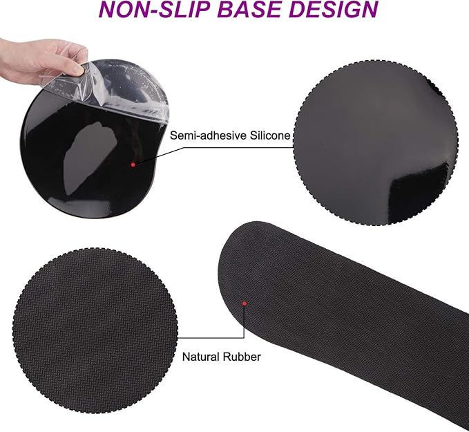 ARTSO Ergonomic Mouse Pad with Wrist Rest, Comfortable Keyboard Wrist Rest, Memory Foam Mousepad for Computer Keyboard, Mouse Pad Set for Easy Typing, Pain Relief, Purple Butterfly