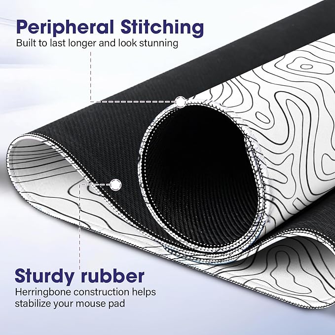 Waterproof Large Gaming Mouse Pad – 31.5" x 15.7" Full Desk Mat, Non-Slip Rubber Base, Stitched Edges, Durable Surface for Esports, Office, Home