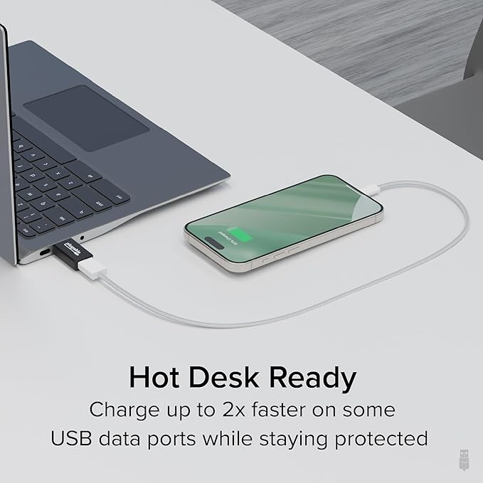 Plugable USB Data Blocker, Protect Against Juice Jacking at Public USB Ports, Defend Unwanted Data Transfers and Hijacking, Charging Safely, Fast 1A Charge-Only Adapter for Android, Apple iOS Devices