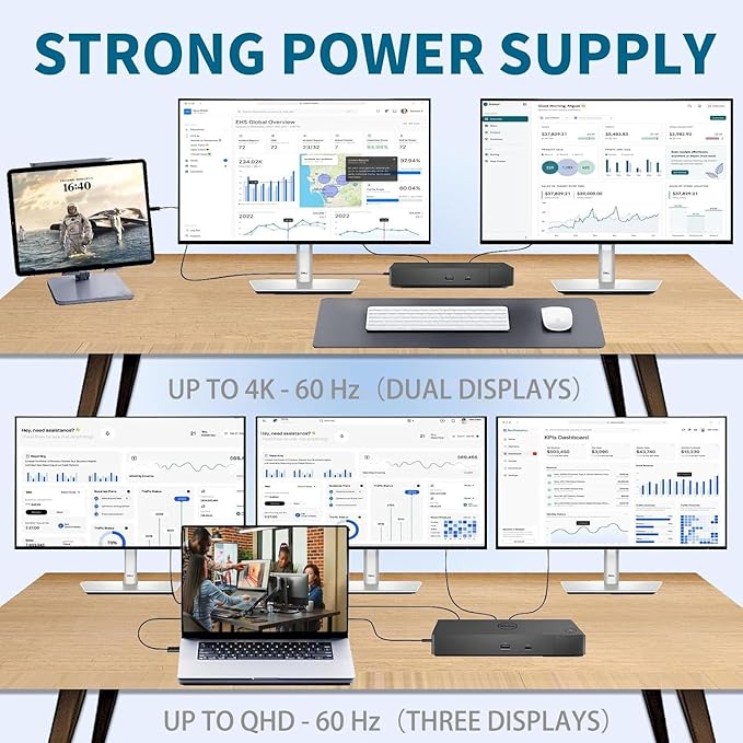 Dell WD19S 180W Docking Station, HDMI/Dual DisplayPort, Dell Docking Station with 130W Power Delivery, Dual Monitor Support,Bundle with 180W Adapter, HDMI/DP Cables (Renewed)