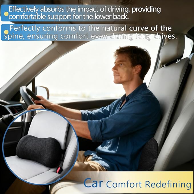 Lumbar Support Pillow, Back Support for Office Chair Car Ergonomic Memory Foam Lumbar Support Pillow Fatigue Relief, Comfort and Support Your Back