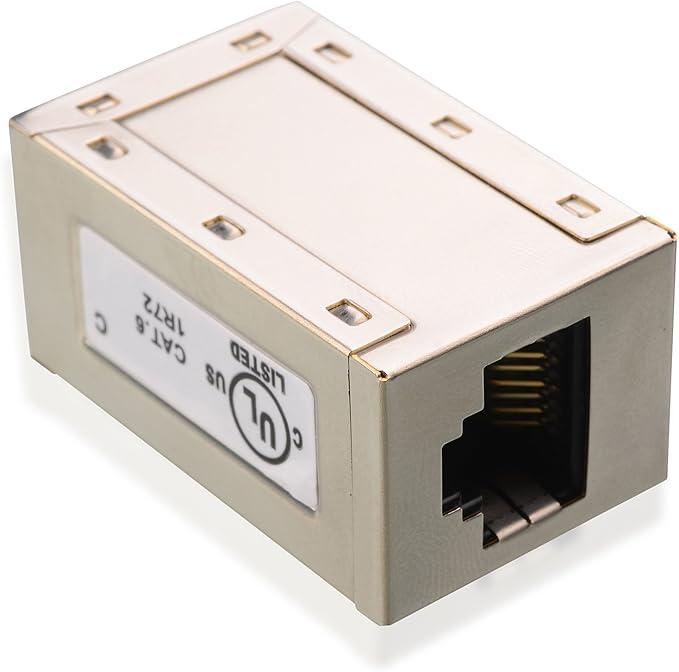 [UL Listed] Cable Matters 5-Pack 10Gbps Shielded Cat 6A Ethernet Coupler, Female to Female, Ethernet Extender Adapter, Cat6 Coupler, Compatible with Cat6, Cat5e