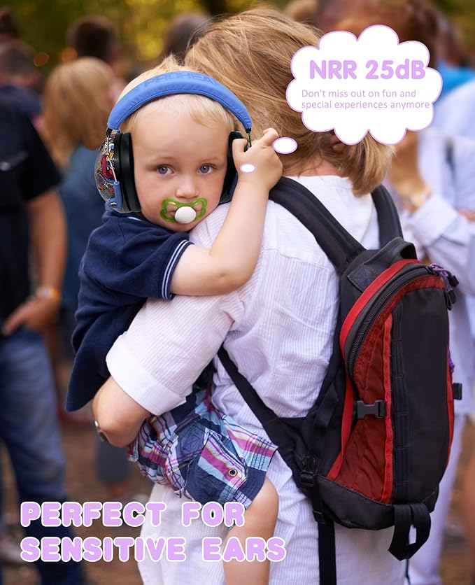 PROHEAR ROHEAR 032 Kids Ear Protection Safety Muffs, NRR 25dB Noise Blocking Earmuffs for Monster Trucks, Autism, Studying, Protective Ear Defenders for Toddler Children Teens - SYMBOL MUSIC