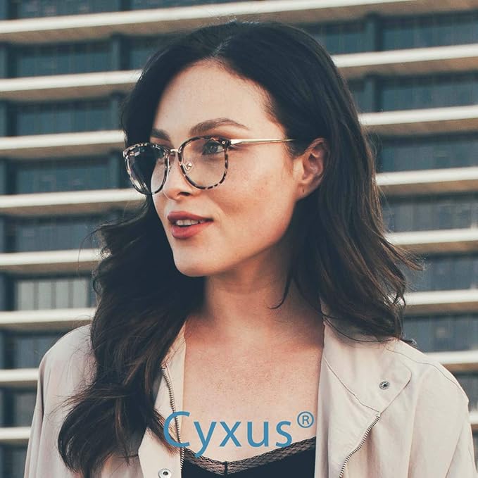 Cyxus 2 Pack Blue Light Glasses for Women, Blue Light Blocking Computer Eyeglasses for Woman Anti Eye Fatigue Eyewear Reduce Headaches