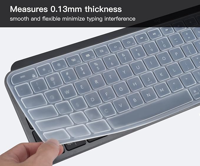 Keyboard Cover Skin for Logitech MX Keys S & MX Keys Advanced Illuminated Wireless Keyboard, Logitech Craft Advanced Wireless Keyboard Protector, (Not Fit MX Keys S for Mac), Clear
