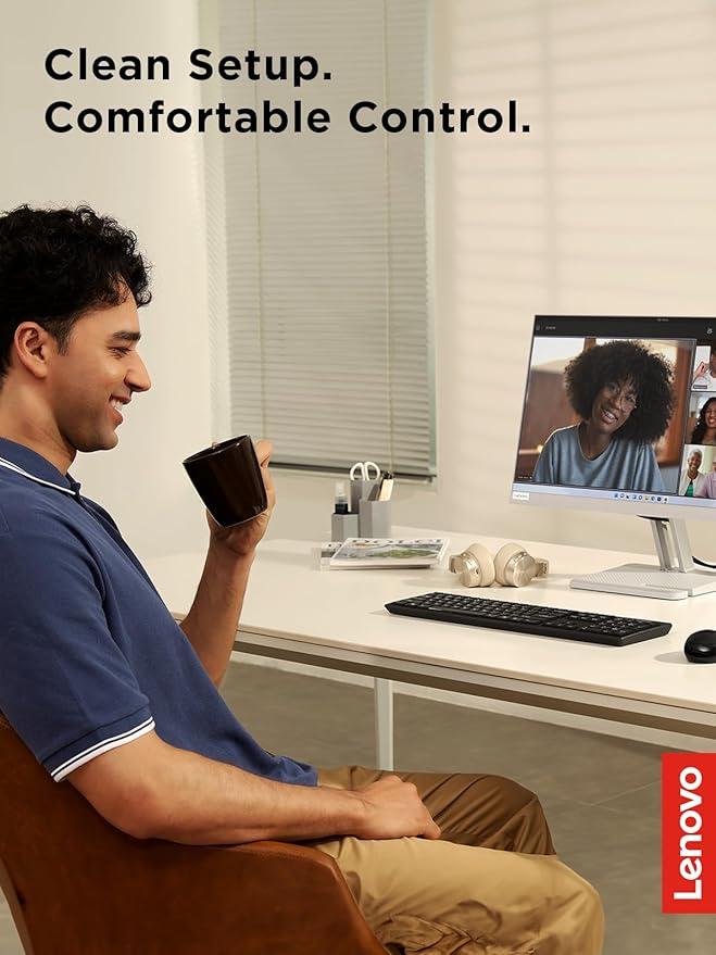 Lenovo 100 Wireless Compact Keyboard – Cordless Keyboard for PC & Laptop with Windows – Silent Keys – Full-Size Layout with Numeric Keypad – Plug & Play USB Receiver – Portable, Black