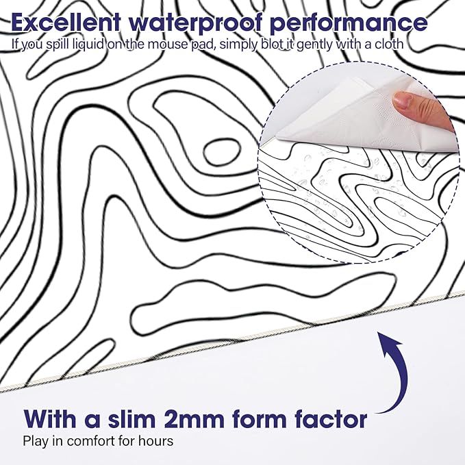 Waterproof Large Gaming Mouse Pad – 31.5" x 15.7" Full Desk Mat, Non-Slip Rubber Base, Stitched Edges, Durable Surface for Esports, Office, Home