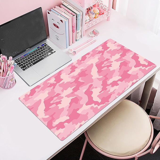 EOBTAIN Pink Mouse Pad Gaming,Retro Cute Large Desk Mat for Keyboard and Mouse,Girly Computer Mousepad XXL Extended Smooth Non-Slip Rubber Desk Protector Accessories for Office 31.5x15.7 Inch