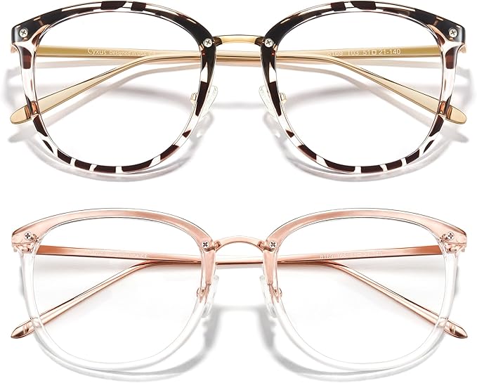 Cyxus 2 Pack Blue Light Glasses for Women, Anti Blue Light Eyeglasses for Woman Reduce Eye Fatigue Eyewear and Headaches