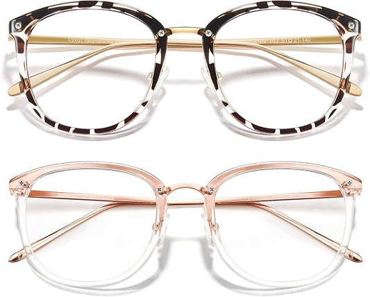 Cyxus 2 Pack Blue Light Glasses for Women, Anti Blue Light Eyeglasses for Woman Reduce Eye Fatigue Eyewear and Headaches