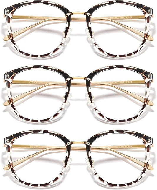 Cyxus 3 Pack Blue Light Glasses for Women, Blue Light Blocking Computer Eyeglasses for Woman Anti Eye Fatigue Eyewear Reduce Headaches