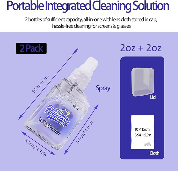 2 Pcs Car Screen Cleaner Accessories, Hatstart Electronic Touch Screens Cleaning Kit for LCD Display TV Laptop Computer Tablet PC Flat Screens, Works with iPhone iPad MacBook Pro, Blue