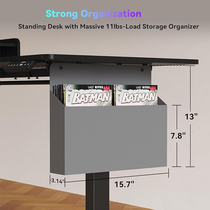 63 Inches Height Adjustable L Shaped Standing Desk with 2 Drawers and Keyboard Tray, Electric Sit to Stand Home Office Comupter Table, Ergonomic Corner Gaming Desk, Black