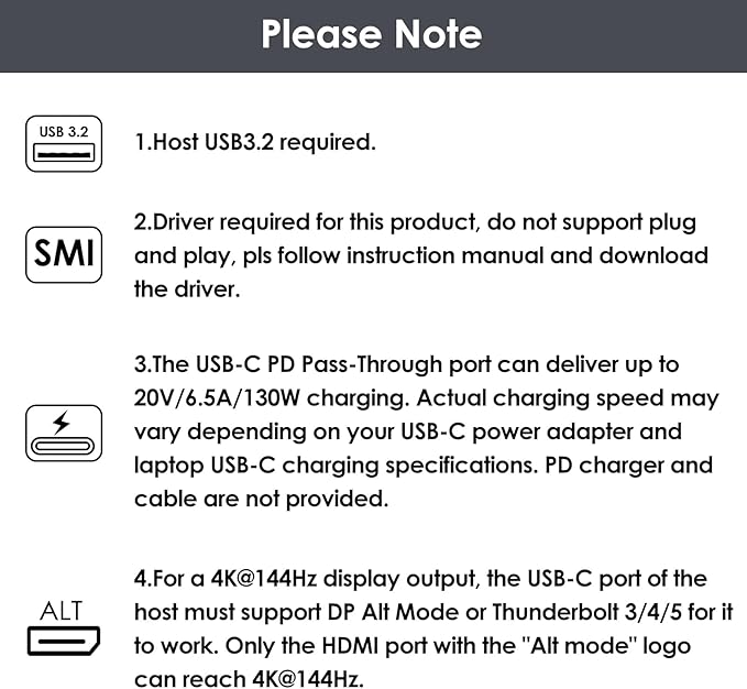 4 Monitor Docking Station, WAVLINK Quad Monitors Adapter for M1/M2/M3/M4 macOS Systems, 140W PD in, 4 HDMI, Quad 4K Output, SMI Driver & Host USB3.2 Gen 2 Required