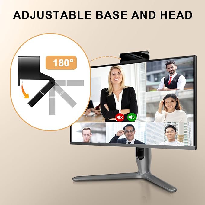1080P Webcam with Microphone, Full HD Web Camera for Desktop Computer and Laptop USB Computer Camera for PC Pro Streaming Webcam for Zoom/Skype/Teams, Plug and Play PC for Windows &Mac