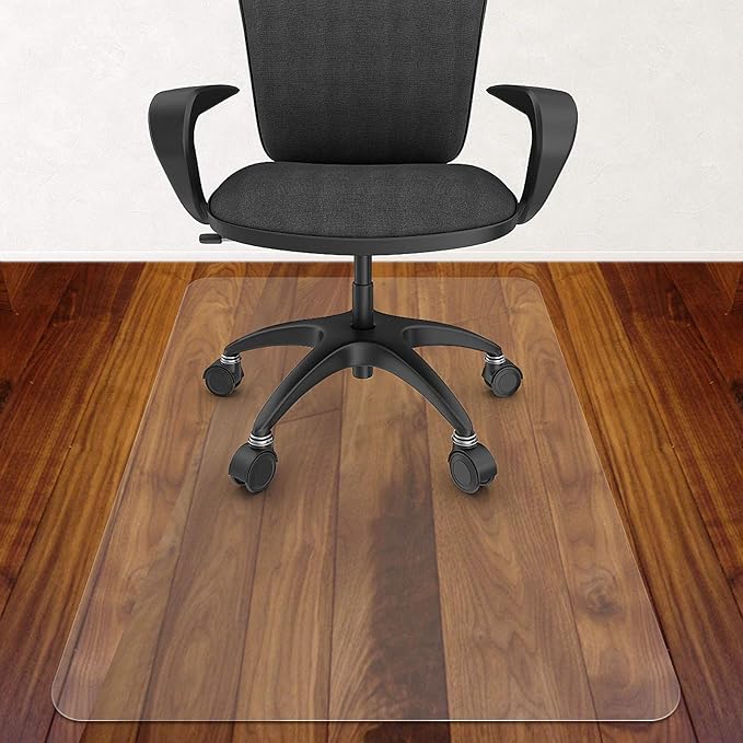 Azadx Office Chair Mat for Hardwood Floor 30 x 48'', Small Chair Mats Clear Easy Glide on Hard Floors, Rolling Chair Mat Plastic Mat Under Desk Chair, 2PCS