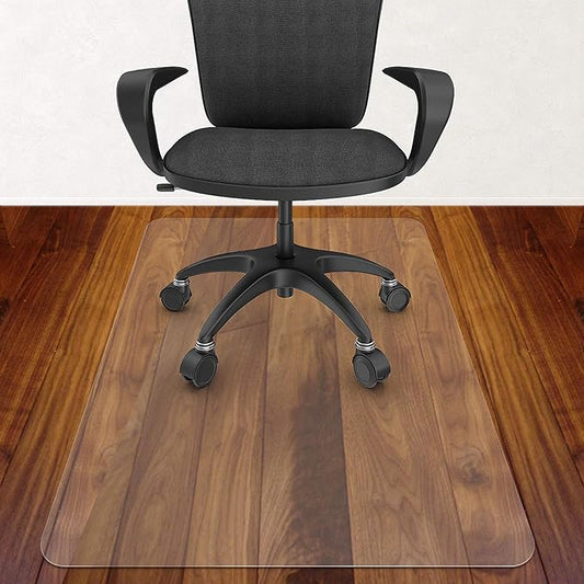 Azadx Large Chair Mat for Hardwood Floor 48 x 48'', Clear Office Chair Mat for Hard Floors Square, Plastic Office Mat for Wood/Tile Floor