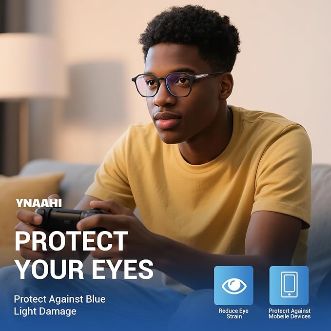 Blue Light Glasses for Men Women, 99% Blue Light Blocker, UV Protection. Ideal for Computer Use, Gaming, Reading.