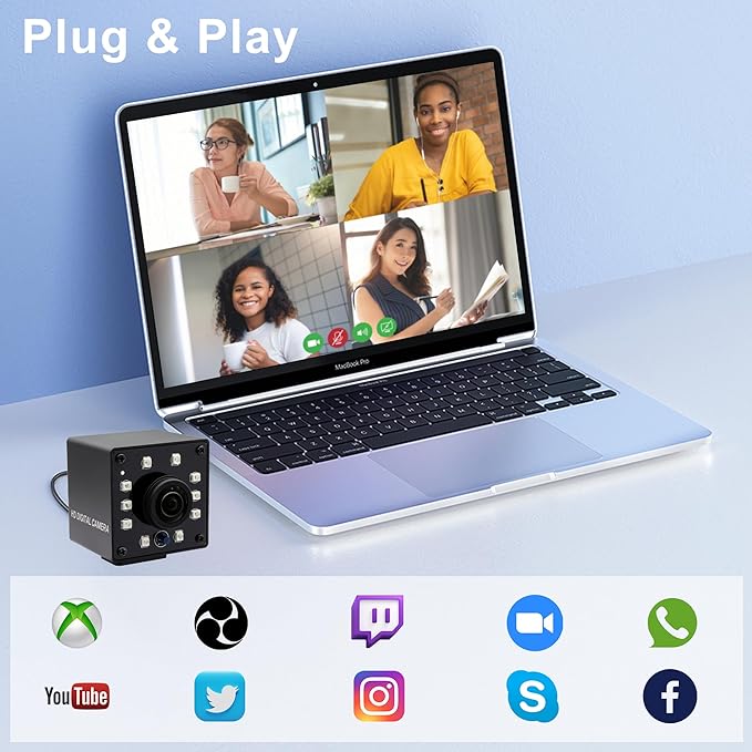 1080P Day&Night Vision USB Camera with Auto IR-Cut Switching, 166Degree Fisheye Lens Wide Angle Webcam, OV2710 30FPS/60FPS/120FPS High Speed Security Camera Plug&Play for Remote Monitoring/3D Printer