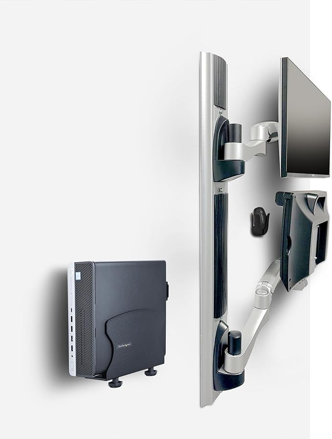 StarTech.com Wall Mount Workstation, VESA Mount for 32" Monitor (22lb/10kg), Fully Articulating Monitor Mount & Keyboard Tray, TAA