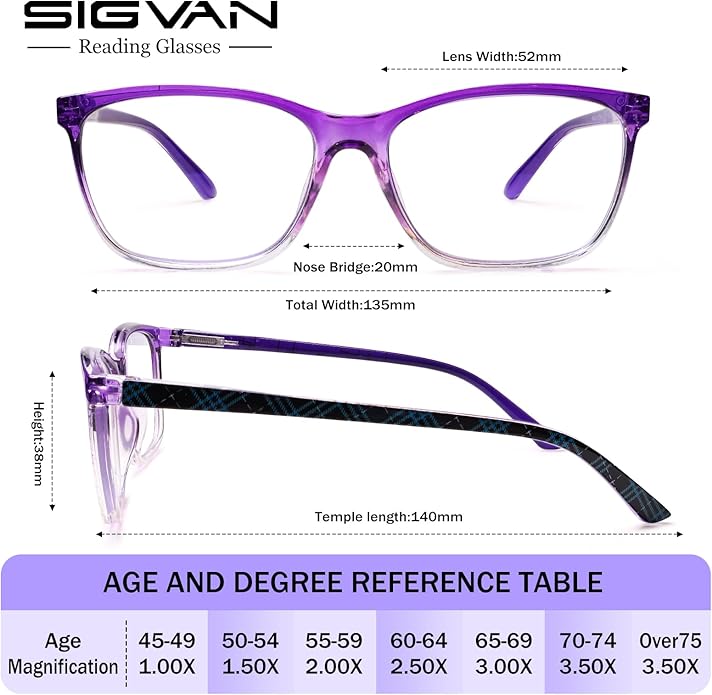 SIGVAN Ladies Reading Glasses Blue Light Blocking Spring Hinge Fashion Pattern Print Eyeglasses for Women