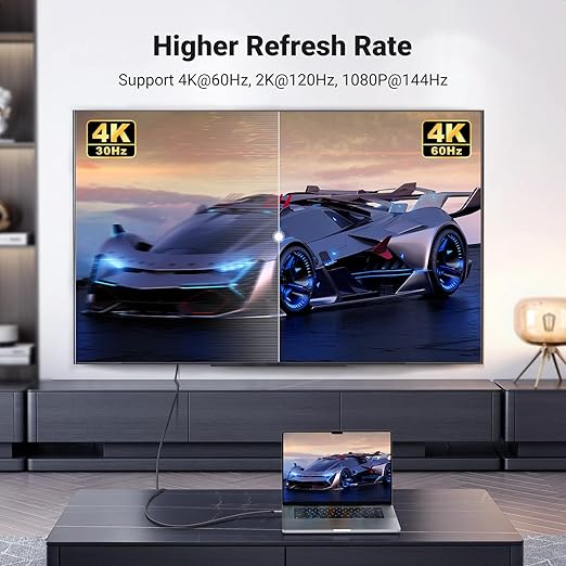 UGREEN USB C to HDMI Cable (4K@60Hz) 6.6FT, Type C to HDMI Adapter Thunderbolt 4/3 to HDMI for Home Office Compatible with iPhone 17 Pro Max, MacBook Pro Air iPad Pro, XPS, Galaxy S25 Steam Deck