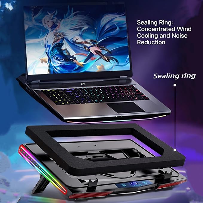 Cooling Pad for Lenovo Legion 5 5i 7 7i Pro 5 5i 7 7i 9i Ultimate i9 Legion Slim 5 Gaming Laptop,It is a Heat Dissipation Monster with Powerful Turbo Fan Can Fast Cooling,RGB Light