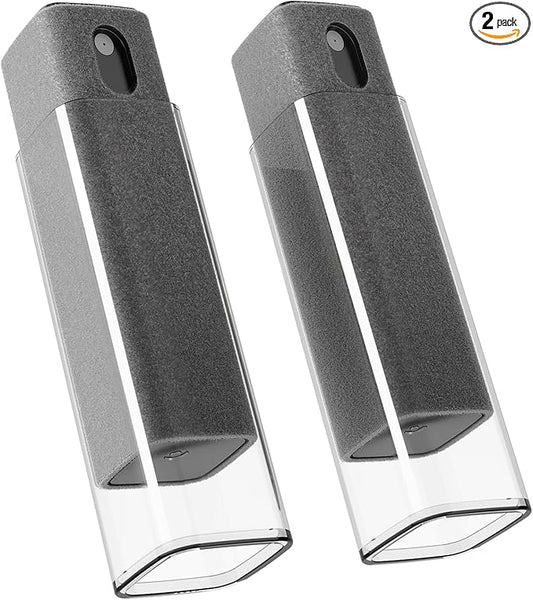 EVEO Car Screen Cleaner Spray and Wipe -2-in-1 iPhone Cleaner, iPad Screen Cleaner & Phone Screen Cleaner - Touchscreen Mist Cleaner for Laptop, Computer, MacBook and More - 2 Pack (Grey & Grey)