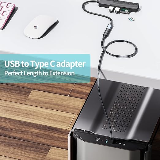 PHIXERO [10Gbps] USB C Female to USB Male Adapter 3.1 Gen 2 (1 Ft), 3A Fast Charging USB A to USB C Adapter with 10Gbps Data Transfer and Charging for Laptop, PC, Flash Disk, Quest Link, Charger