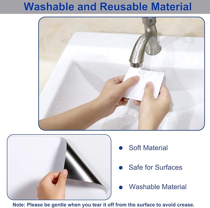 Dry Erase Whiteboard Sticker for Fridge, 16.5×11.7in Removable Whiteboard Sheet for Non-Magnetic Stainless Steel Glass Door w/ 2 Markers & 1 Eraser, Washable Sticky Note, No Residue, Any Shiny Surface
