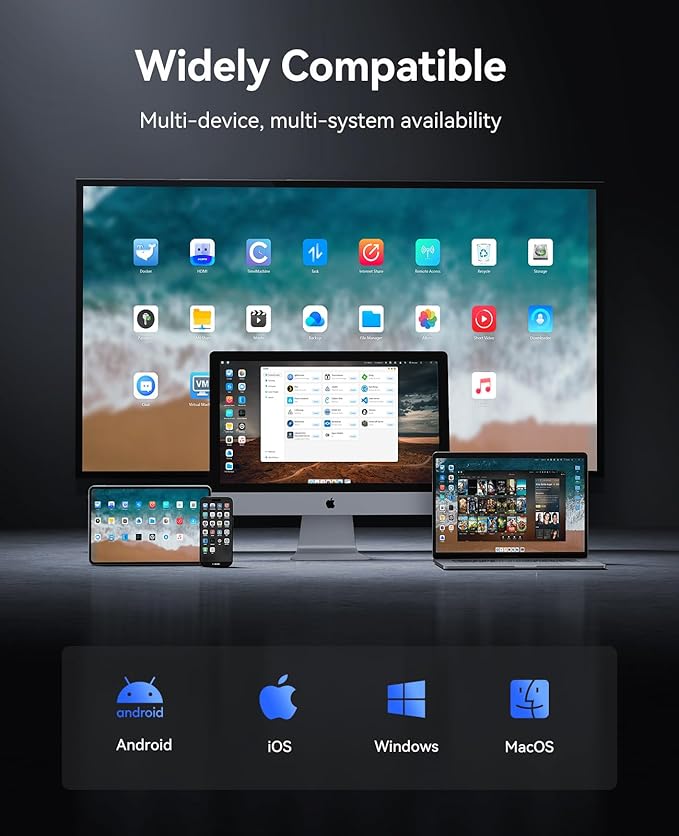 ORICO HS500 NAS Storage, AI Album and Virtual Machine, Flexible RAID Setup, 5* HDD Slot, 2 * M.2 NVMe SSD Slot, 2 * 2.5 GbE, 4K HDMl, Network Attached Storage (Diskless)