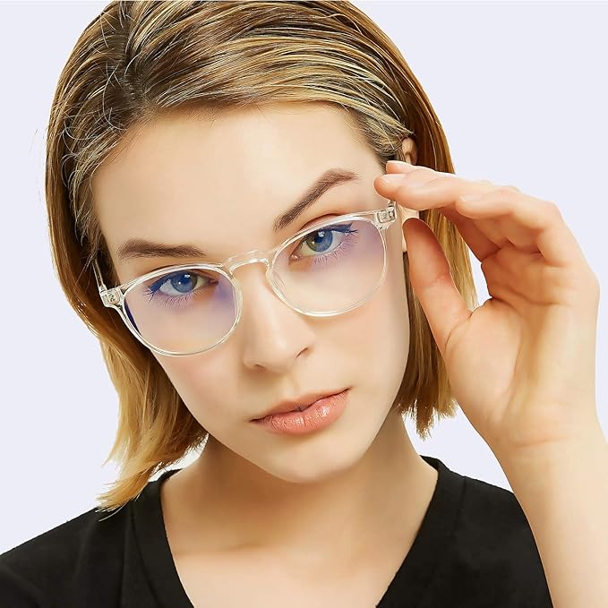 Blue Light Blocking Glasses Women/Men,Retro Round Anti Eyestrain Computer Gaming Glasses(2Pack)