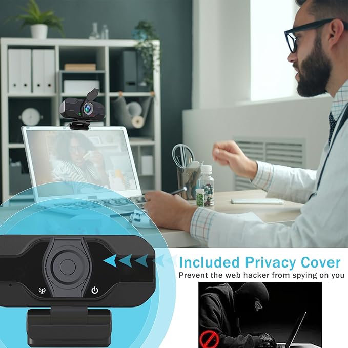 USB C Camera 1080p Webcam with Microphone/Tripod/Cover,Auto Light Correction, Web Camera Desktop Computer, Plug & Play Pro Webcam for PC, Laptop,Computer,Mac,Zoom/Teams/Skype/Twitch Streaming