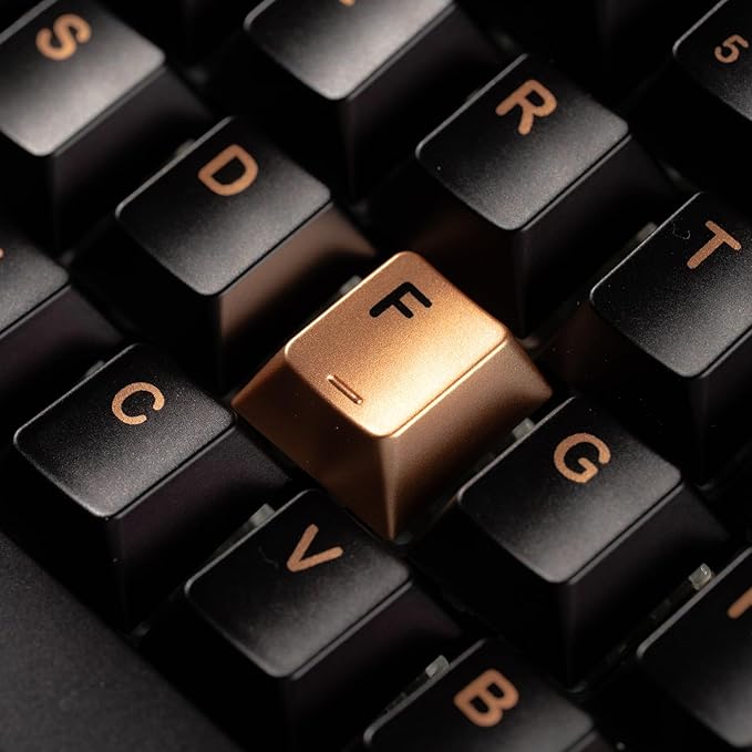 dagaladoo PBT Keycaps with Metal Paint & Poker Theme,112-Key Black/Gold/Red Custom Keycap Set dye Sublimation,Cherry Profile Key caps for 61/64/66/68/75/84/87 MX Switches Mechanical Keyboards