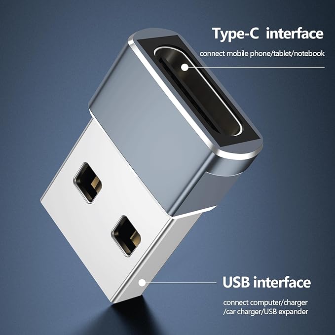 USB to USB C Adapter,USB C Female to USB Male Charger Converter Compatible with Apple Watch Ultra iWatch,Phone 17/16/15/ Pro Max Plus,Pad,S23,Car, Laptop,Charger, Quest Link, etc.9 Packs