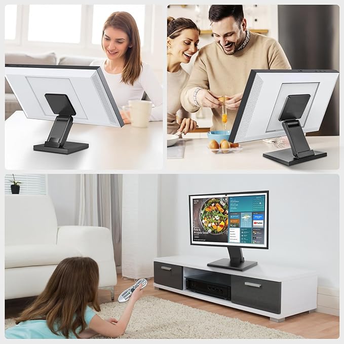 Jakeko Lay Flat Monitor Stand 24 inch - Low Foldable Monitor Stand Universal VESA 100 Adjustable