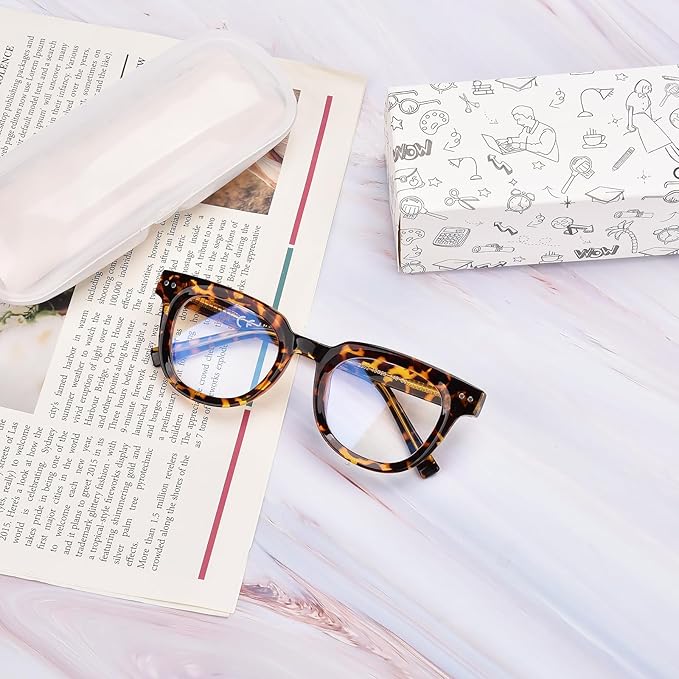 OPTOFENDY Oversized Blue Light Blocking Glasses for Women, Fashion Square Computer Eyeglasses