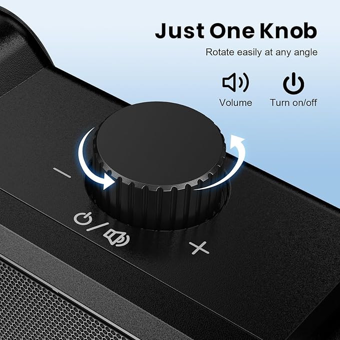 Cirqon Computer Speakers for Desktop PC Monitor, Easy Volume Knob, Sturdy Clamp, Basic Sound, Laptop Speakers with Compact Design, USB/USB C Adapter for Power and Audio(Black)