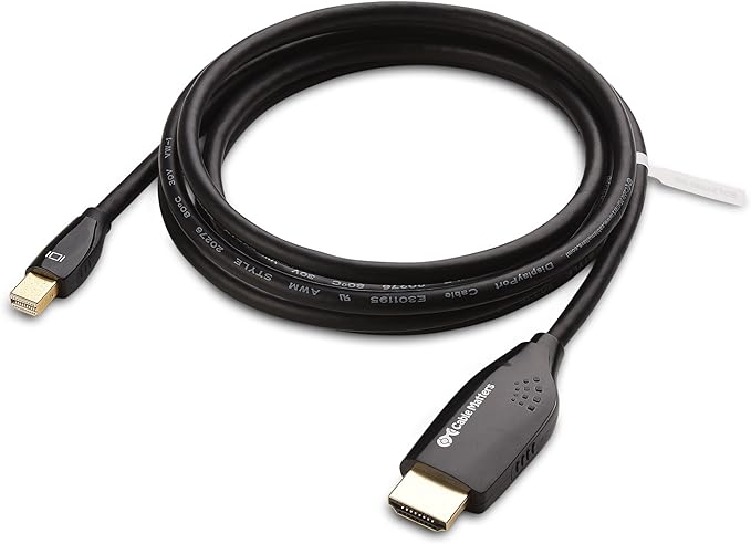 Cable Matters Mini DisplayPort to HDTV Cable in Black 6 Feet - Thunderbolt and Thunderbolt 2 Port Compatible
