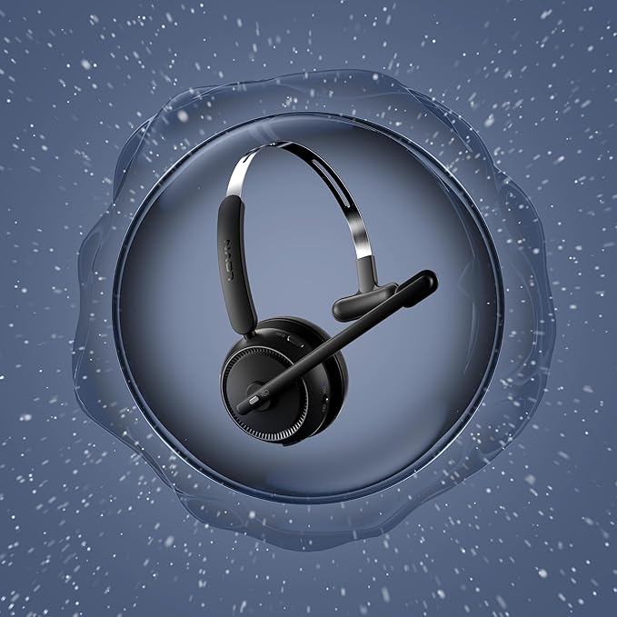 LEVN Wireless Headset 5.2, Wireless Headset with Mic for Work with(Noise Cancelling),Bluetooth Headphones for Work from Home/Office/PC/Computer/Center(Black)