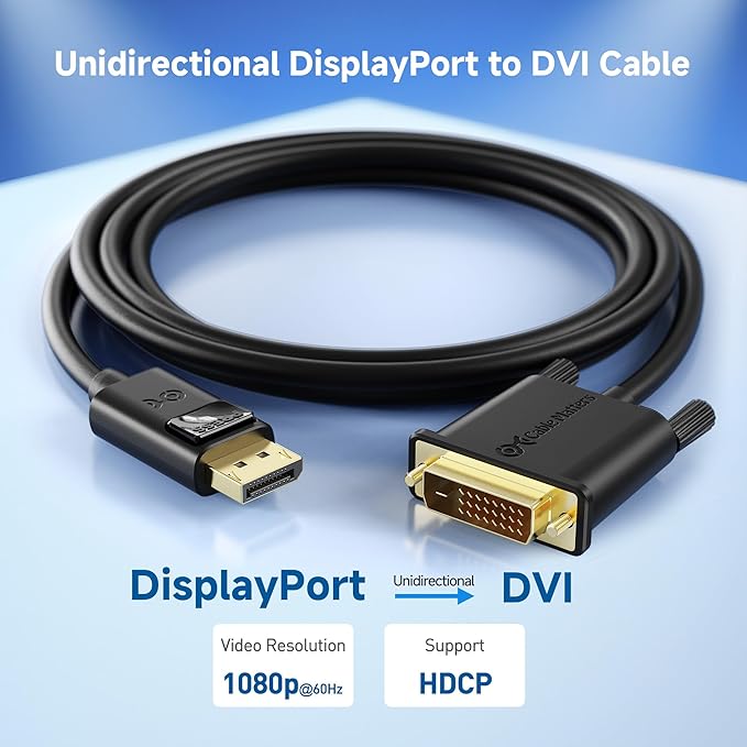 Cable Matters DisplayPort to DVI Cable (DP to DVI Cable) 3 Feet