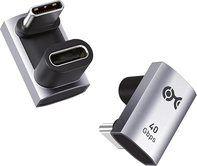 Cable Matters 2-Pack 40Gbps U-Shape 180 Degree USB C Adapter - 7mm / 0.28 in, [4K@240Hz Video, 240W Charging, 40Gbps Data Transfer], USB C Angle Adapter for iPhone 17, Nintendo Switch 2, Tablets