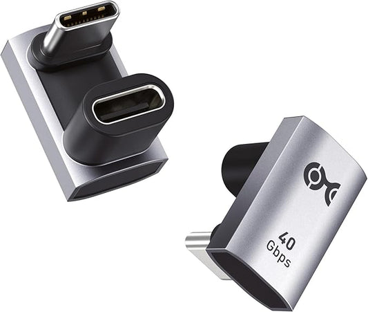 Cable Matters 2-Pack 40Gbps U-Shape 180 Degree USB C Adapter - 7mm / 0.28 in, [4K@240Hz Video, 240W Charging, 40Gbps Data Transfer], USB C Angle Adapter for iPhone 17, Nintendo Switch 2, Tablets