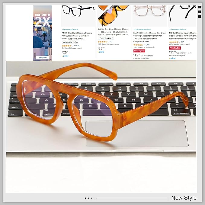 Aviator Blue Light Blocking Glasses for Women Men Square Flat Top Computer TV Eyeglasses Anti Eyestrain