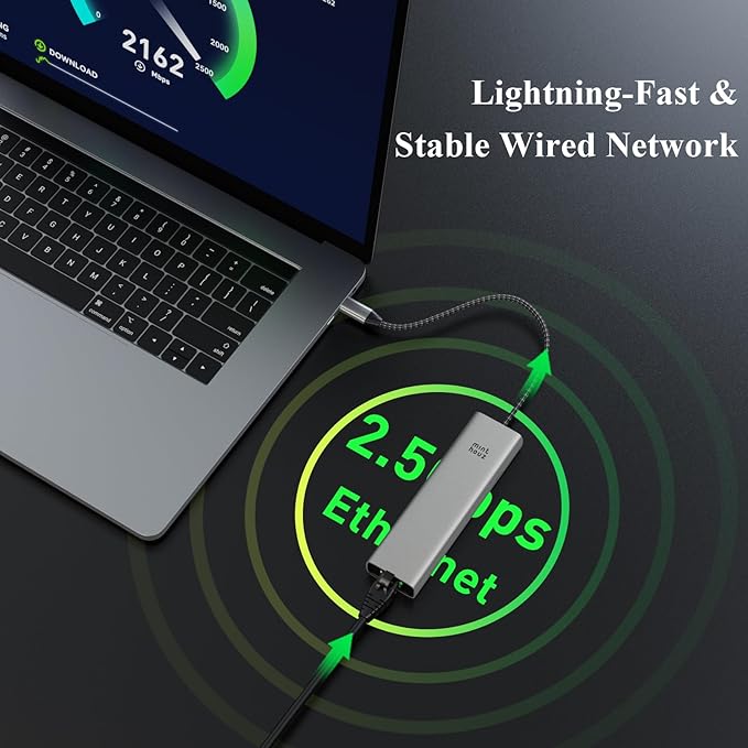 Minthouz 6-in-1 USB C Hub, 4K@144Hz HDMI, 100W PD Charging, 10Gbps USB-C/A Ports, 2.5G Ethernet, Compatible with MacBook Neo, M1/M2/M3, Surface, HP, Lenovo Laptops