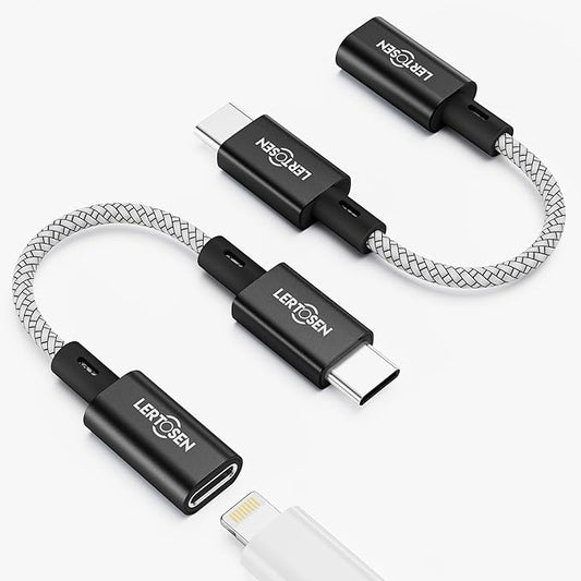 2 Pack Lightning to USB C Adapter, Fast Charging & Data Sync Adapter for iPhone 17 16 15 Pro Max Plus to USB-C, Compatible with Samsung S25/S24/S23, Not for Audio/OTG