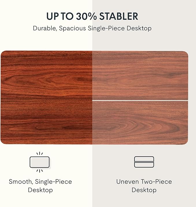FLEXISPOT Whole Piece 48"x30" Desktop 1" Thickness Height Adjustable Desk Rectangular Tabletop Mahogany Board (48INCH Mahogany Top)