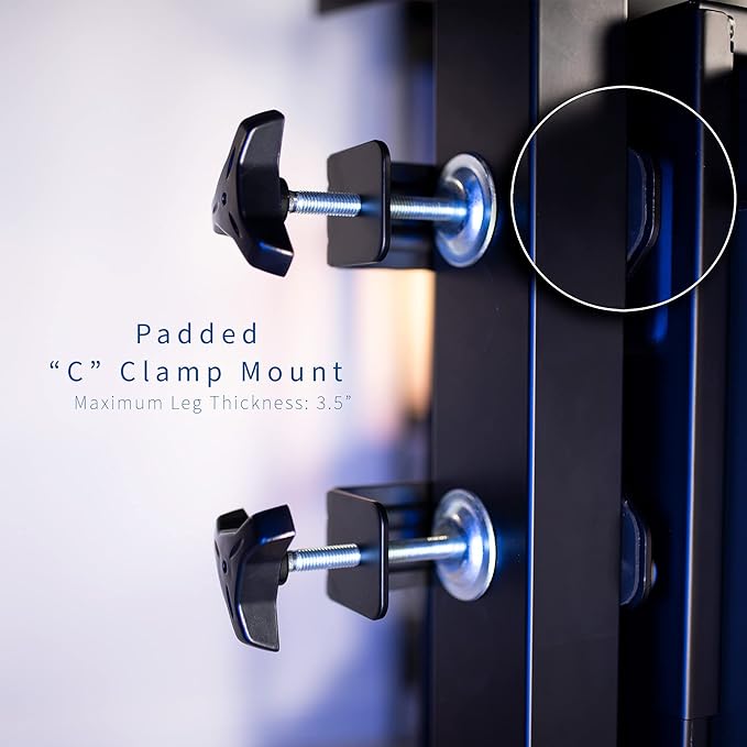 VIVO Adjustable Clamp-on Desk Leg PC Mount, Under Desk PC Mount, Computer Case CPU Holder with Tool-Free Installation, Black, MOUNT-PC01C